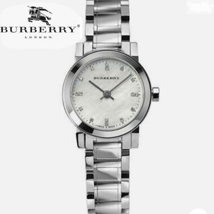 Burberry Authentic City Check Diamond Set Mother of Pearl' Womens Watch NEW /BOX